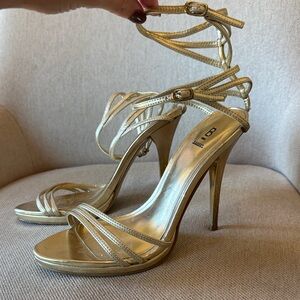Bakers Gold Strappy Heels